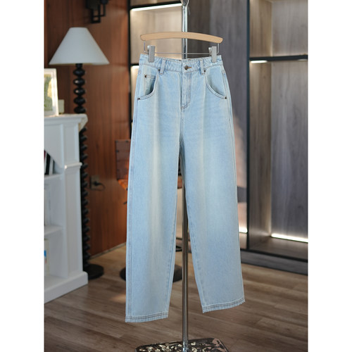 小狗全棉复古宽松显瘦牛仔裤