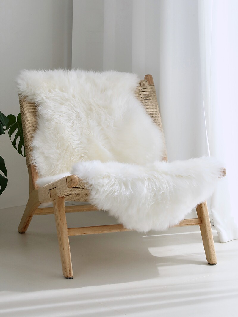 澳尊澳洲羊毛沙发靠垫全羊皮靠垫羊毛海湾窗靠垫沙发皮革椅子靠垫