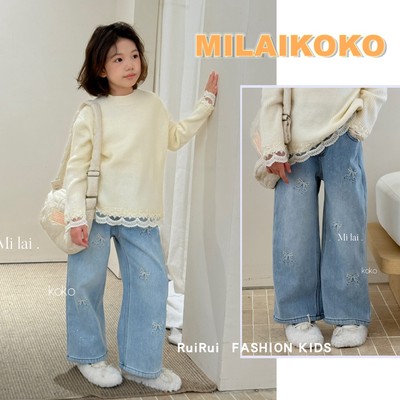 米莱童装女童花边毛衣针织衫