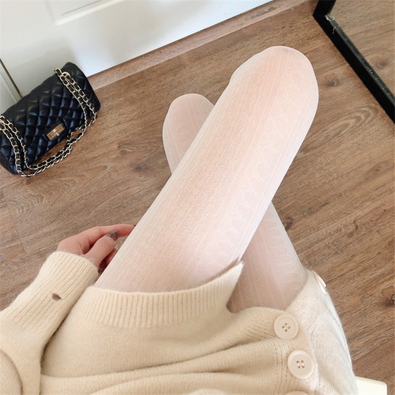 夏纯白色丝袜女薄款JK萝莉lolita袜子奶白色连裤袜大人日系打底袜