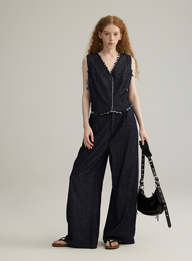 三十三 【Marais旅人】v领流苏设计感马甲女2025夏季新款酷飒长裤