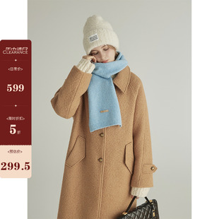 毛呢外套女秋新款 三十三 翻领复古中长款 club 宽松气质大衣 Art