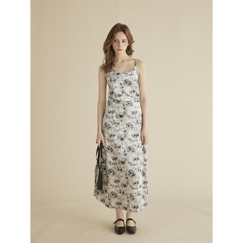 三十三可调节定染吊带连衣裙X型