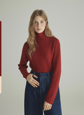 三十三【warm-song】 纯色高领毛衣女正肩冬季新款内搭保暖针织衫