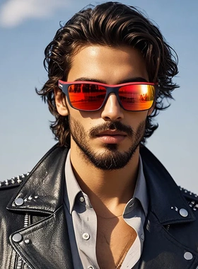 跑步开车眼镜太阳镜男女潮骑行偏光运动防紫外线太阳镜女高级感