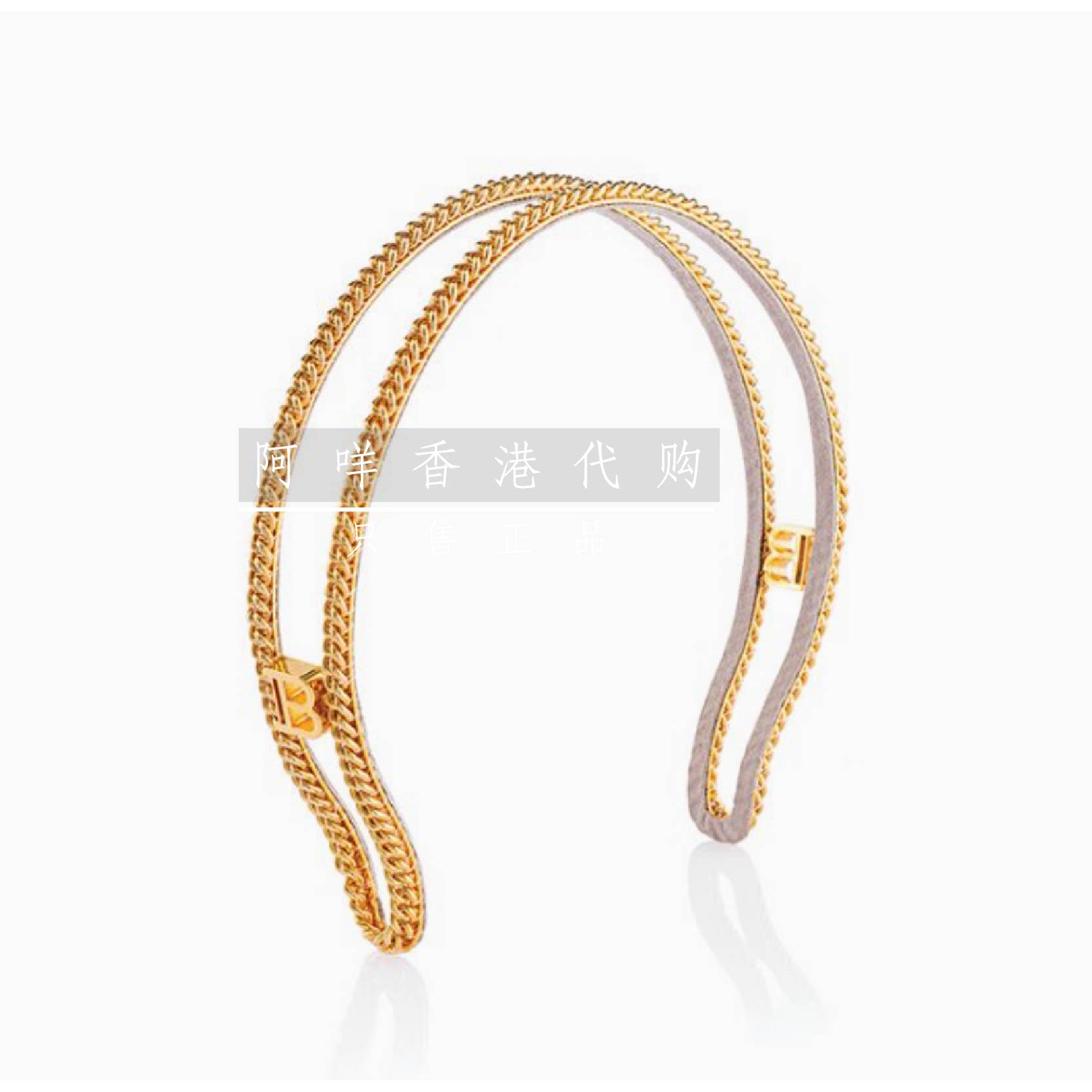 巴尔曼BALMAIN18K镀金发箍