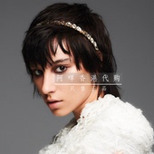 巴尔曼BALMAIN HAIR 不规则宝石麂皮内衬B字LOGO发箍头箍