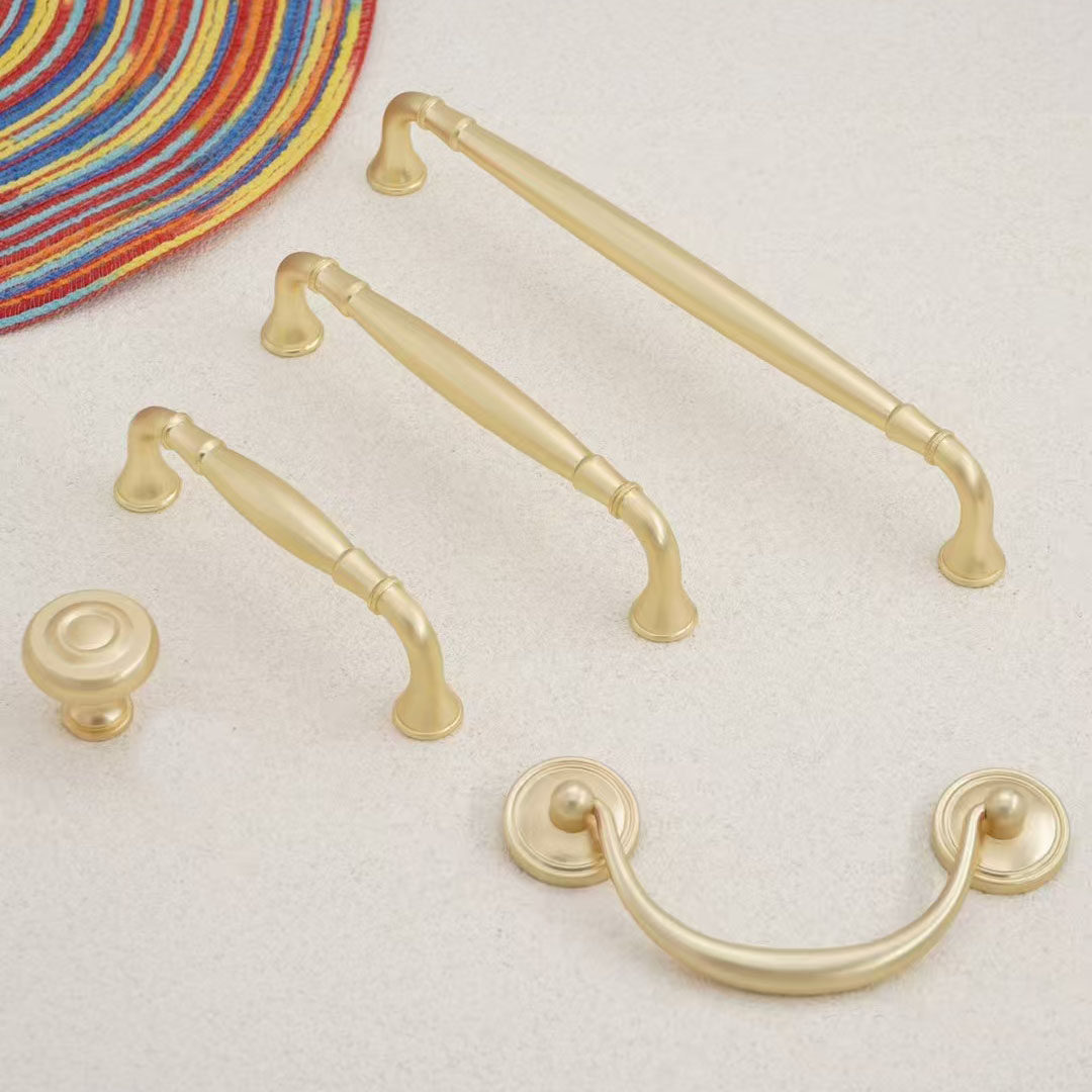 高档轻奢美式复古金色拉手文艺风