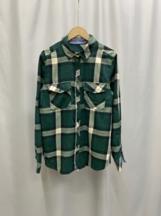 衬衫 女士绿色格子长袖 新款 外贸单样衣复古百搭休闲衬衣春季