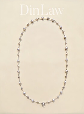 灰色巴洛克珍珠925银毛衣链