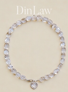 鼎珞925银天然白水晶吊坠项链