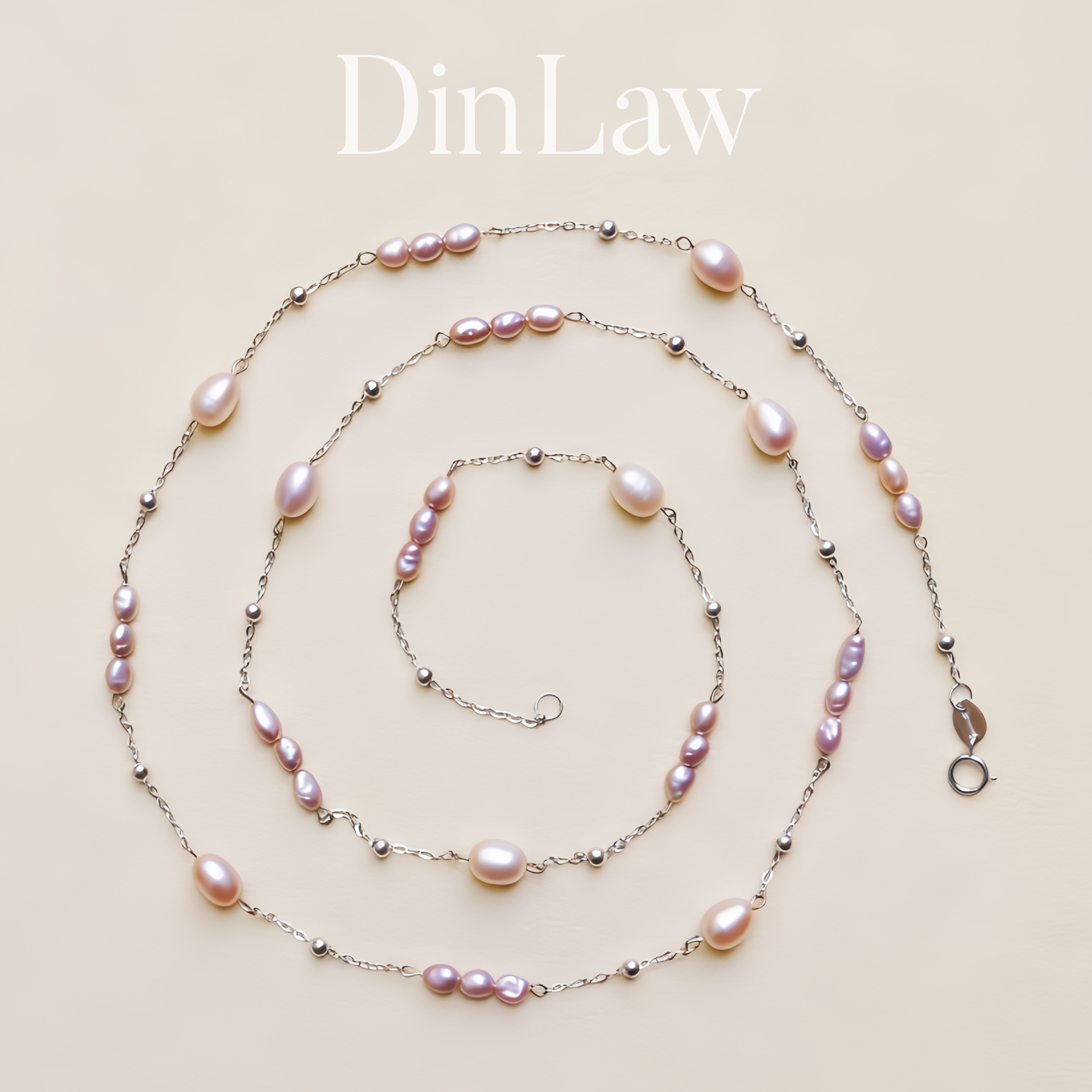 DinLaw鼎珞珍珠项链满天星迷你keshi紫色巴洛克纯银轻奢毛衣链女