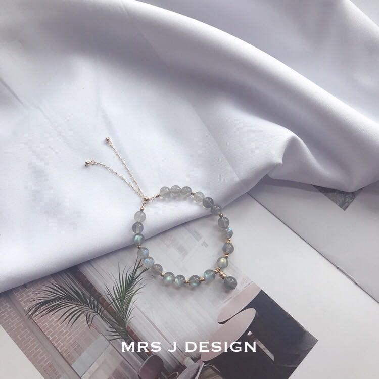 MRS JÌìÈ»±ùÖÖ»ÒÔ¹âʯˮ¾§ÊÖÁ´Å®14K°ü½ðº«°æÉϵ¸öÐÔתÔËÇåд®