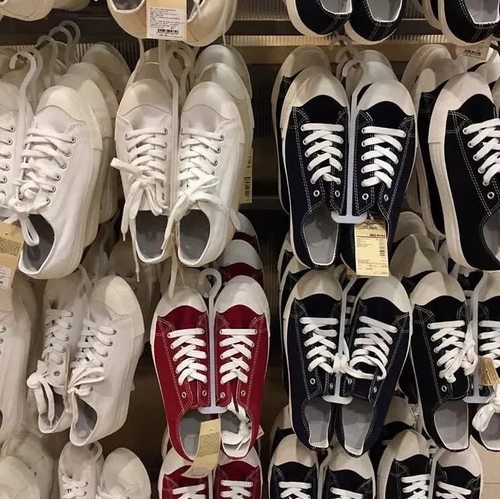 MUJI小白鞋无印良品帆布鞋板鞋