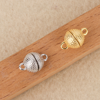 庭祥凯S925纯银圆珠麻点款磁铁扣