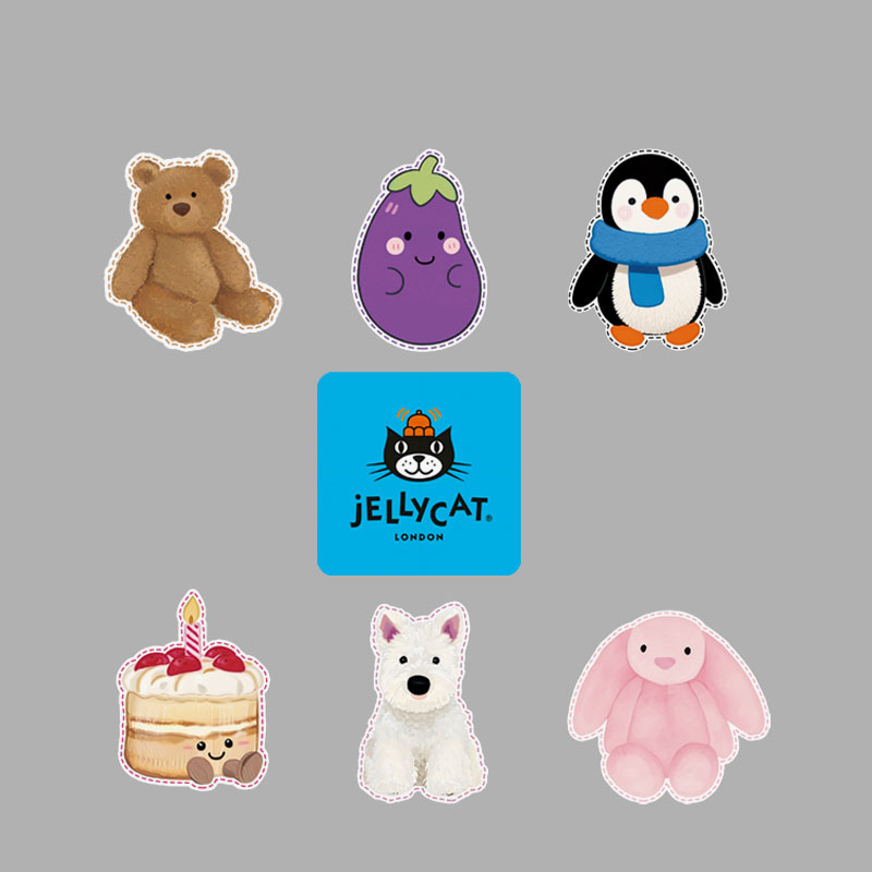 jellycat汽车贴纸反光磁吸车贴