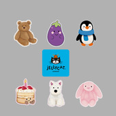 jellycat汽车贴纸可爱卡通防水巴塞罗熊反光磁吸车贴装 饰贴划痕贴