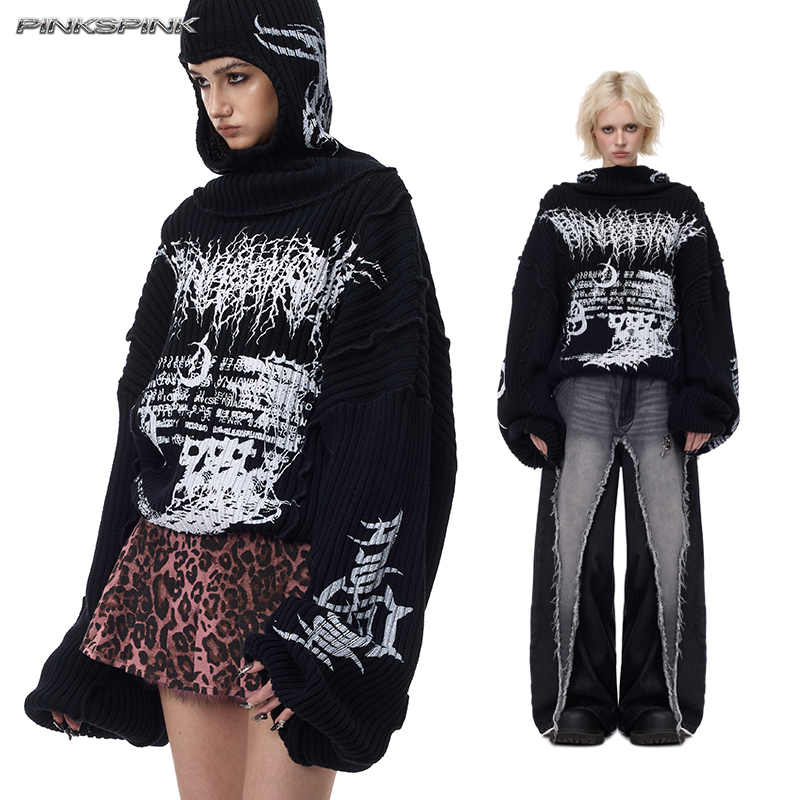 PINKSPINK原创结构朋克毛衣