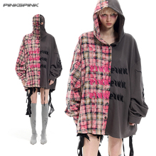 PINKSPINK 25SS|原创Remake拼接连帽头套绣花无性别宽松Y3K格衬衫