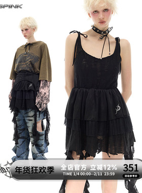 PINKSPINK 25SS|原创Remake两穿长短A字不规则女团辣妹吊带连衣裙