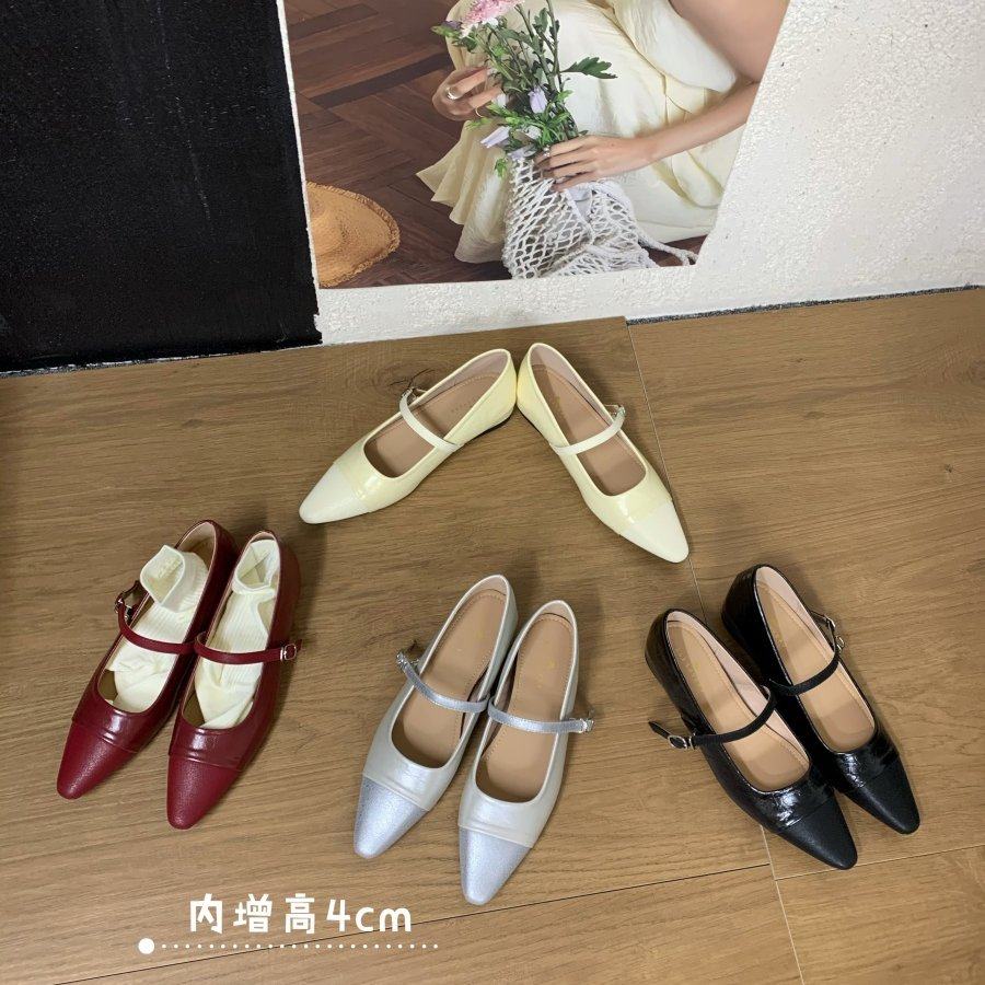 法式复古风玛丽珍鞋女一字带尖头内增高4cm百搭单鞋,女鞋,玛丽珍鞋,淘宝优惠券,粉丝福利购,淘宝优惠卷