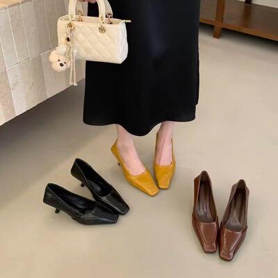 法式方头浅口单鞋女2025