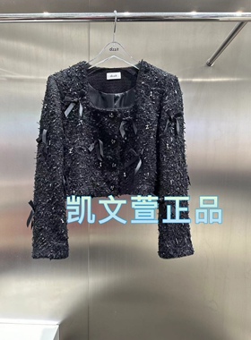 3I1F423-1990现货上新2024春款2-2专柜正品蝴蝶结外套