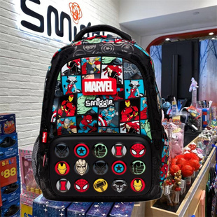 澳洲Smigle书包16年级学生大容量背包漫威蜘蛛侠钢铁侠英雄双肩包