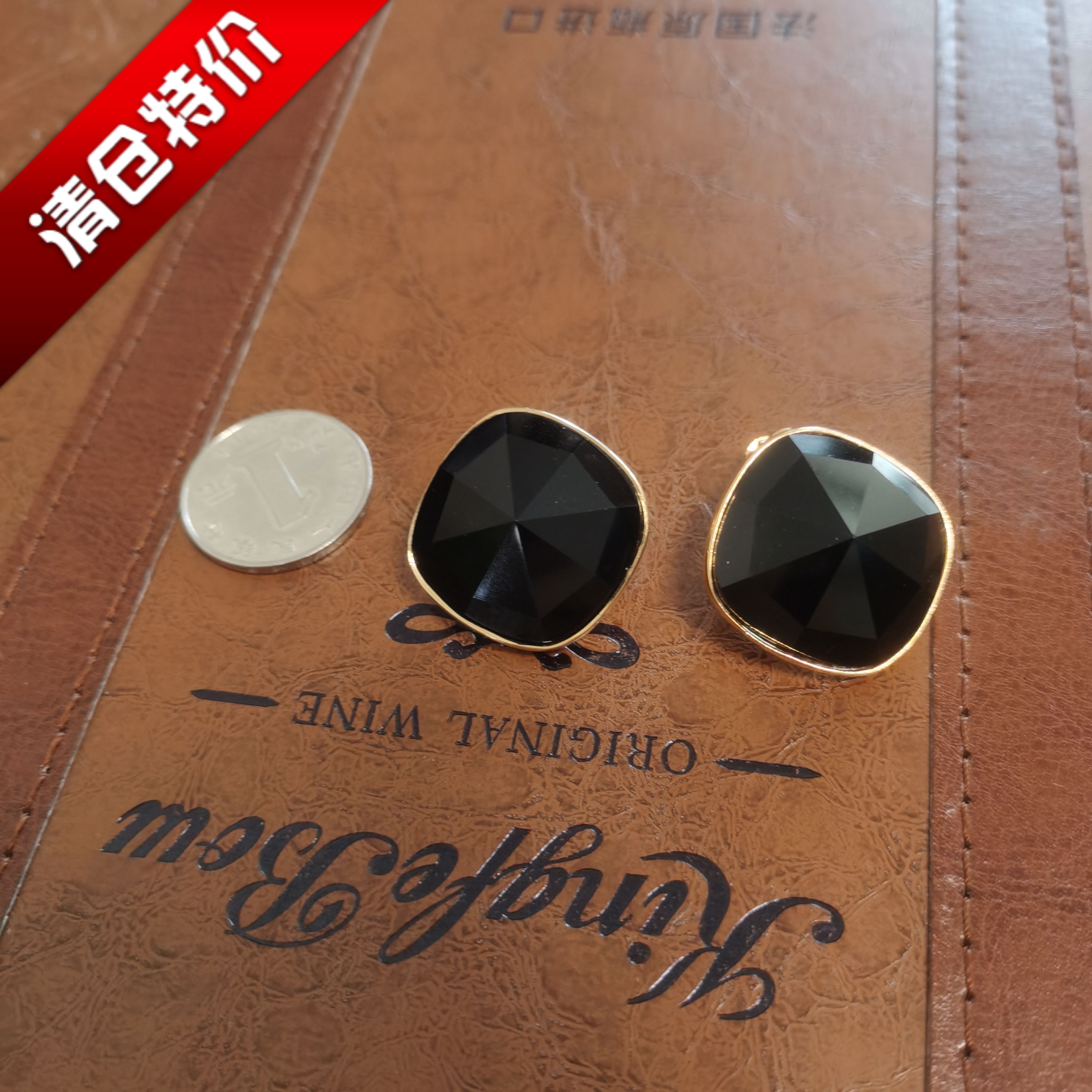 清仓捡漏几何形水晶耳夹螺旋耳夹气质通勤百搭简约耳钉耳饰品C043