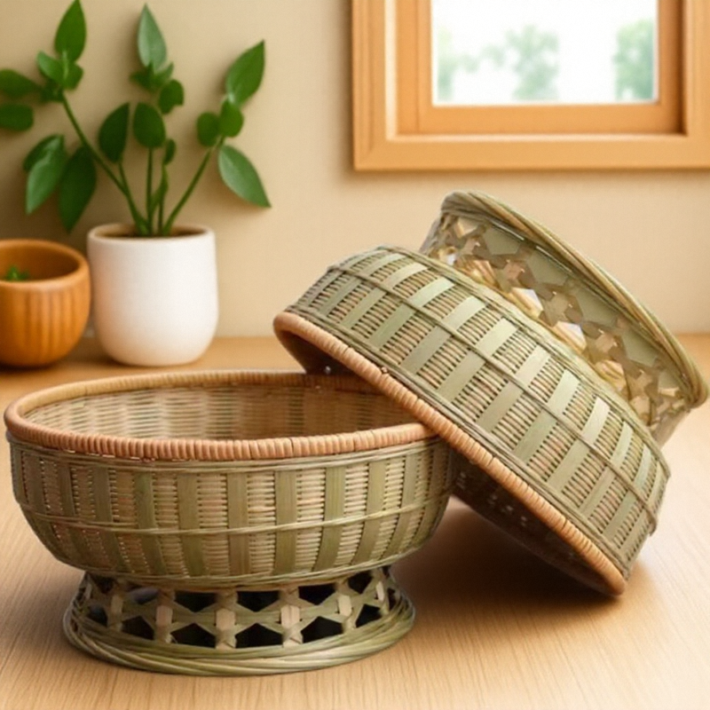 竹编零食水果零食竹篮手工编织篮