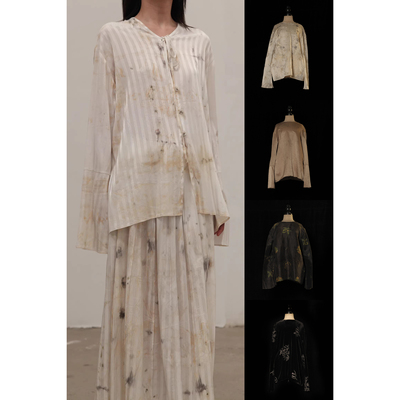 Mutedance宽松丝绸上衣衬衫