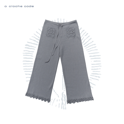 o cloche code 26SS 手钩花直筒九分裤