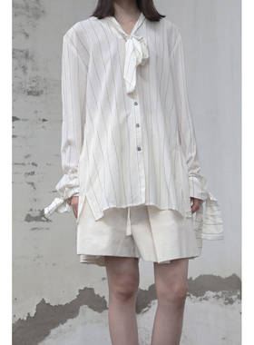 80%OFF Daniel Gregory Natale 宽松系带条纹衬衫 美国制造 当代