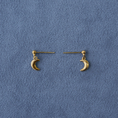 SALE 镀金月亮吊坠耳钉 纯银 PEPE