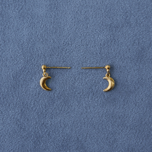 纯银 PEPE 镀金月亮吊坠耳钉 SALE