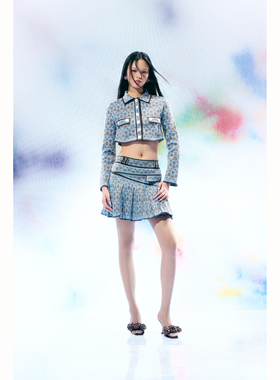 NAN KNITS 渐变星星提花短夹克/半裙