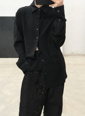 PRPATTERSON 经典款黑色羊毛衬衫 隐藏小铃铛 英国传统裁缝师手法