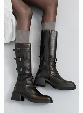 Miista 25秋冬 Sigrid 系带搭扣方头高筒靴 西班牙