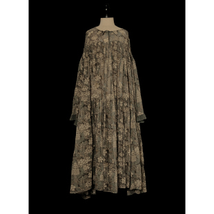 花边袖 手染长款 口连衣裙 25秋冬 Mutedance