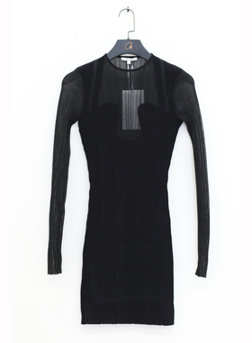 70%OFF Nensi Dojaka 精致半透视褶皱罗纹长袖连衣裙 阿尔巴尼亚