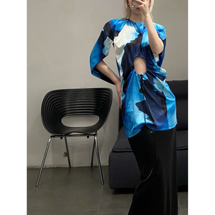 解构露背印花连衣短连衣裙 WAAG 90%OFF OUDE