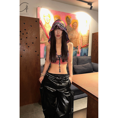 40%OFF WINDOWSEN  天鹅绒图案连帽背心