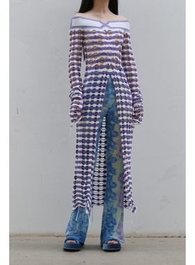 80%OFF NAN KNITS 抽绳孔眼一字领连衣裙附内搭 commonplace