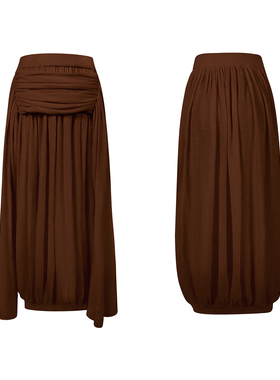 NAN KNITS 25秋冬 飘带斜领打底衫/褶皱半裙