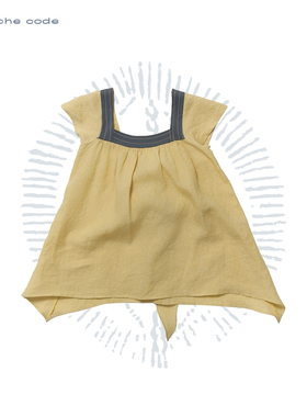 o cloche code 26SS 拼接系带飞袖上衣