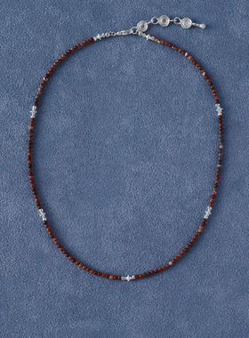 SALE E PEPE 彩虹石纯银串珠项链