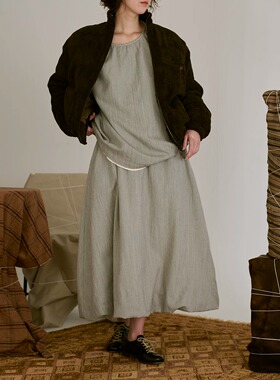 AVIVA JIFEI XUE 25秋冬 圆领分层气球上衣/半身裙