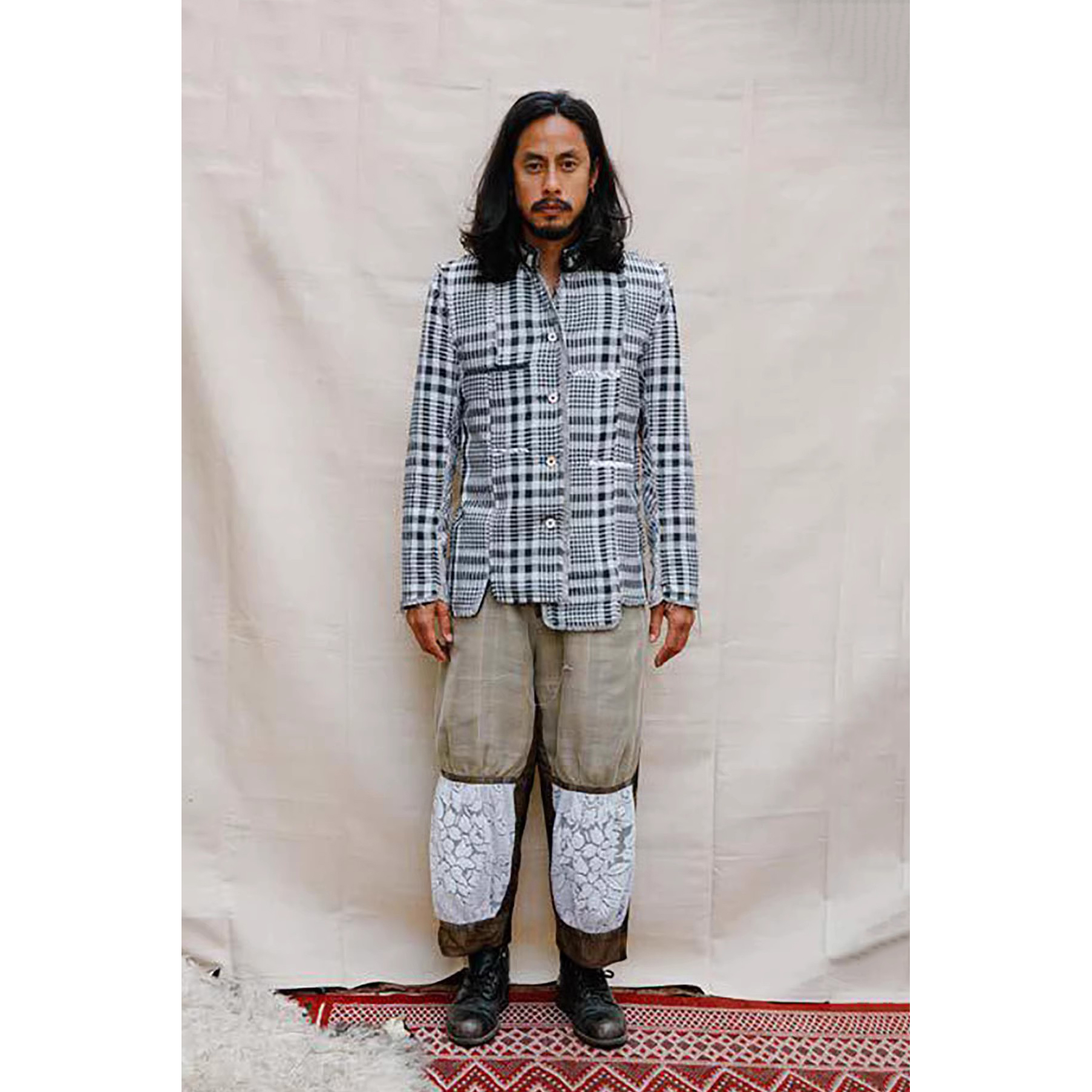 羊毛格子休闲裤法国集合