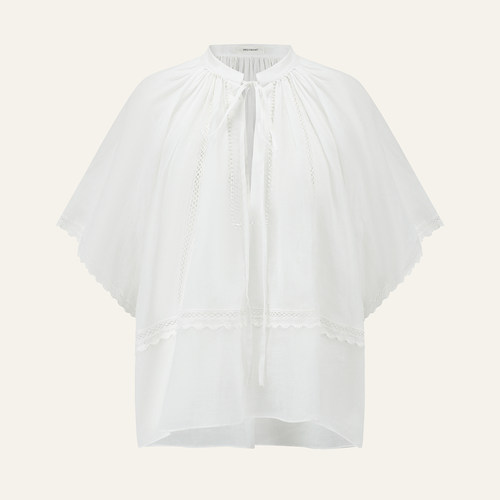 INTO THE EAST 26春夏 白色系带飞袖上衣