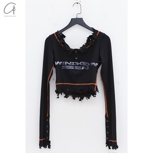 修身 毛边长袖 上衣 WINDOWSEN 70%OFF